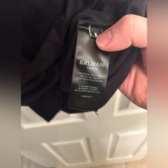 SOLD Balmain Paris Button Shoulder T Shirt - Picture 6 of 7